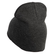 Cybernetic Eye Symbol Embroidered 8 inch Acrylic Short Blank Beanie - Charcoal OSFM