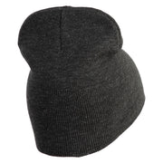 Cybernetic Eye Symbol Embroidered 8 inch Acrylic Short Blank Beanie - Charcoal OSFM
