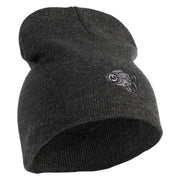 Cybernetic Eye Symbol Embroidered 8 inch Acrylic Short Blank Beanie - Charcoal OSFM