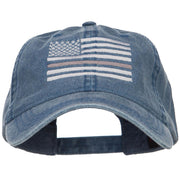 Thin Grey Line Silver Flag Embroidered Washed Cap