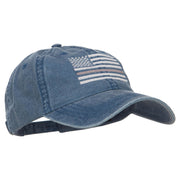 Thin Grey Line Silver Flag Embroidered Washed Cap