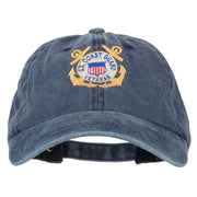 US Coast Guard Veteran Anchors Embroidered Washed Cotton Cap