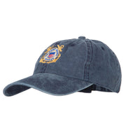 US Coast Guard Veteran Anchors Embroidered Washed Cotton Cap