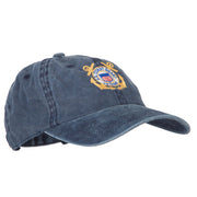 US Coast Guard Veteran Anchors Embroidered Washed Cotton Cap