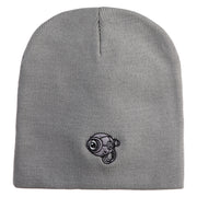 Cybernetic Eye Symbol Embroidered 8 inch Acrylic Short Blank Beanie