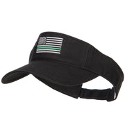 Thin Green Line USA Flag Embroidered Washed Visor