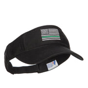 Thin Green Line USA Flag Embroidered Washed Visor