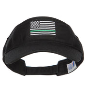 Thin Green Line USA Flag Embroidered Washed Visor