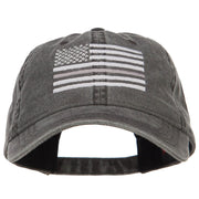 Thin Grey Line Silver Flag Embroidered Washed Cap