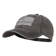 Thin Grey Line Silver Flag Embroidered Washed Cap