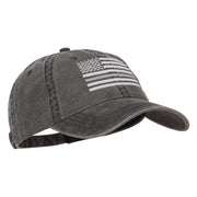 Thin Grey Line Silver Flag Embroidered Washed Cap