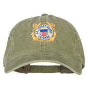 US Coast Guard Veteran Anchors Embroidered Washed Cotton Cap