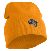 Cybernetic Eye Symbol Embroidered 8 inch Acrylic Short Blank Beanie
