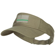 Thin Green Line USA Flag Embroidered Washed Visor