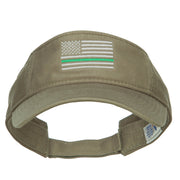 Thin Green Line USA Flag Embroidered Washed Visor