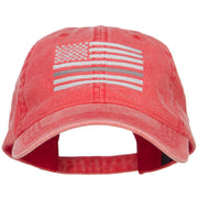 Thin Grey Line Silver Flag Embroidered Washed Cap