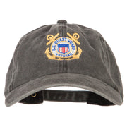 US Coast Guard Veteran Anchors Embroidered Washed Cotton Cap