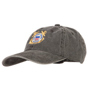 US Coast Guard Veteran Anchors Embroidered Washed Cotton Cap