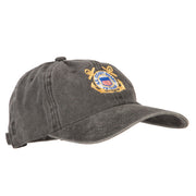 US Coast Guard Veteran Anchors Embroidered Washed Cotton Cap