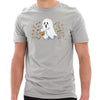 Trick or Teating Ghost Design Unisex Ring Spun Combed Cotton Short Sleeve Deluxe Jersey T-Shirt