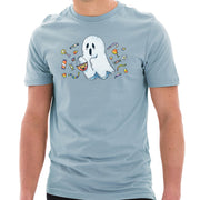 Trick or Teating Ghost Design Unisex Ring Spun Combed Cotton Short Sleeve Deluxe Jersey T-Shirt