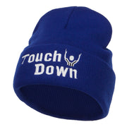 Football Touch Down Embroidered Long Beanie