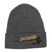 Halloween Witch Embroidered Long Beanie