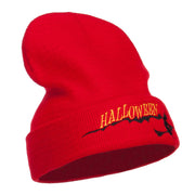 Halloween Witch Embroidered Long Beanie