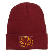 Tis the Season Embroidered Long Beanie