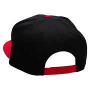 Fast Car Embroidered Two Tone Superior Cotton Twill Flat Bill Snapback Cap. - Red-Black OSFM