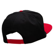 Fast Car Embroidered Two Tone Superior Cotton Twill Flat Bill Snapback Cap. - Red-Black OSFM