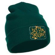 Tis the Season Embroidered Long Beanie