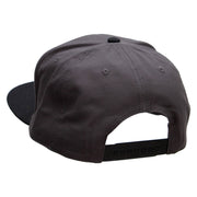 Fast Car Embroidered Two Tone Superior Cotton Twill Flat Bill Snapback Cap. - Black-Charcoal OSFM