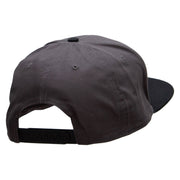 Fast Car Embroidered Two Tone Superior Cotton Twill Flat Bill Snapback Cap. - Black-Charcoal OSFM