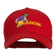 USA State Tennessee Flowers Iris Embroidered Organic Cotton Cap