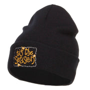 Tis the Season Embroidered Long Beanie