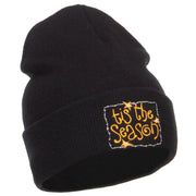 Tis the Season Embroidered Long Beanie