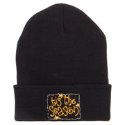 Tis the Season Embroidered Long Beanie