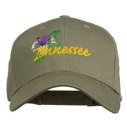 USA State Tennessee Flowers Iris Embroidered Organic Cotton Cap