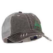 Three Trees Embroidered Cotton Mesh Cap