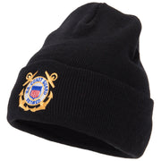 US Coast Guard Retired Anchors Embroidered Long Beanie