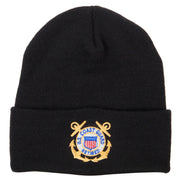 US Coast Guard Retired Anchors Embroidered Long Beanie