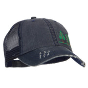 Three Trees Embroidered Cotton Mesh Cap