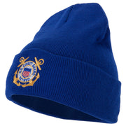 US Coast Guard Retired Anchors Embroidered Long Beanie