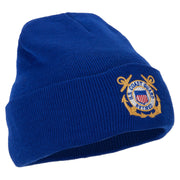 US Coast Guard Retired Anchors Embroidered Long Beanie