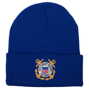 US Coast Guard Retired Anchors Embroidered Long Beanie