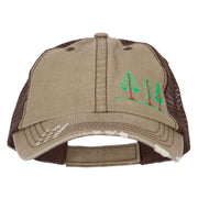 Three Trees Embroidered Cotton Mesh Cap