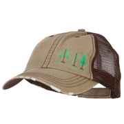 Three Trees Embroidered Cotton Mesh Cap