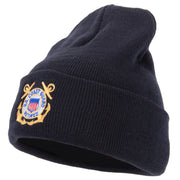 US Coast Guard Retired Anchors Embroidered Long Beanie