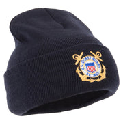 US Coast Guard Retired Anchors Embroidered Long Beanie